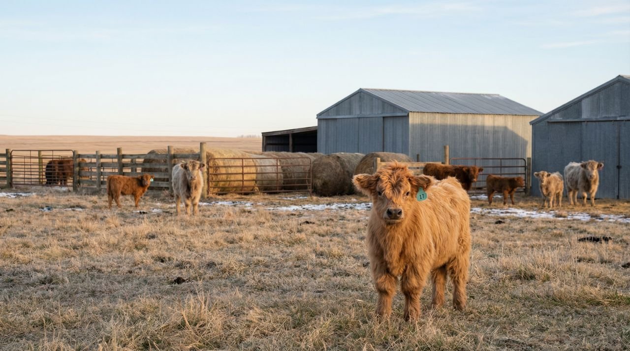 Denver the red mini highland bull