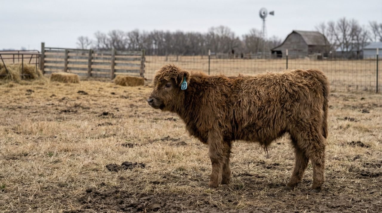 Rose is a Dun mini highland heifer